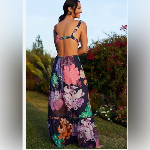 Anthropologie Maeve Cut Out Maxi Dress. Worn once. Great condition. - Picture 5 of 6